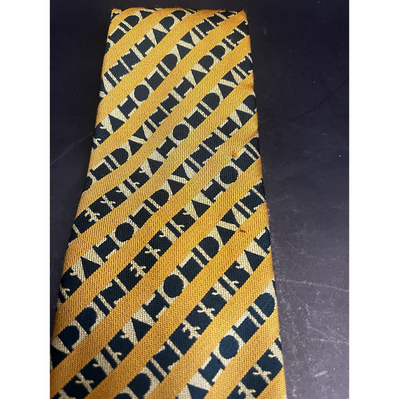 VTG Tie | Happiness Is A Holiday Inn | Gold Yellow Green | Hospitality SIN | 55" - Picture 3 of 5